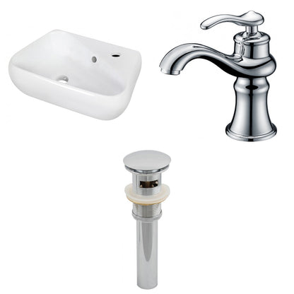 American Imaginations AI-26290 18" White Unique Above Counter Transitional Bathroom Vessel Sink Set