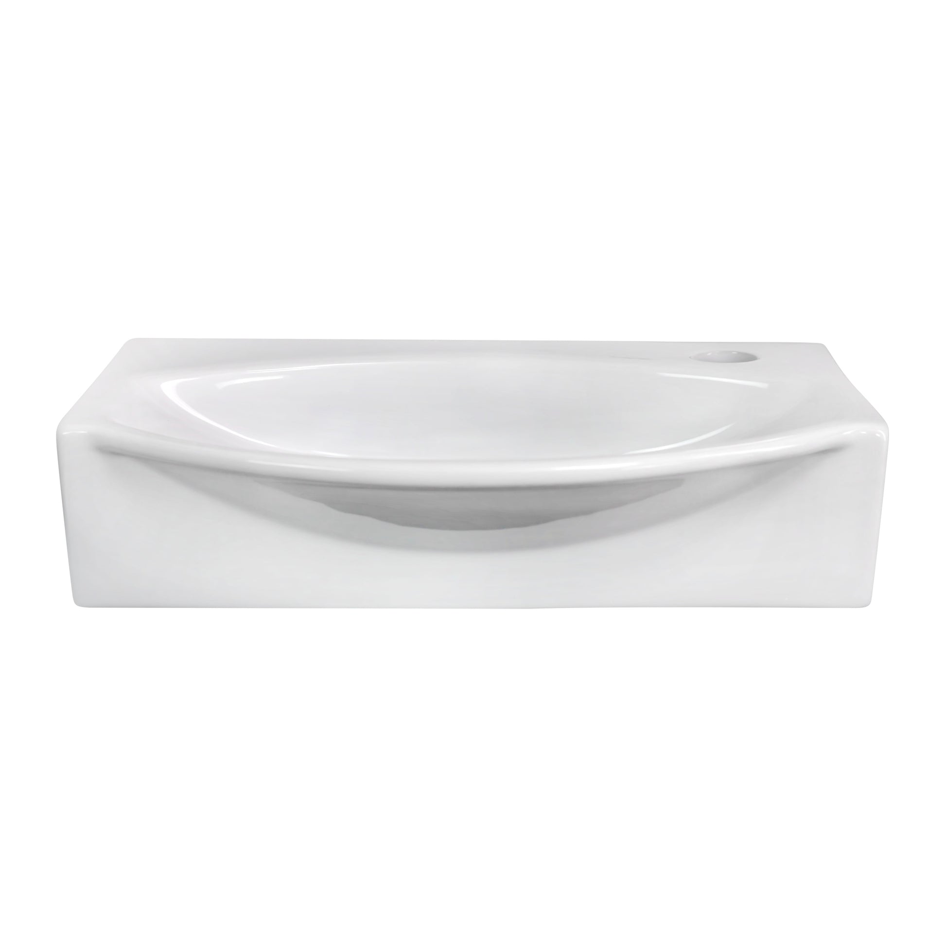 American Imaginations AI-26460 17" White Unique Above Counter Modern Bathroom Vessel Sink Set