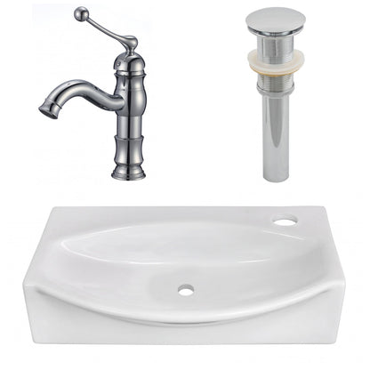 American Imaginations AI-26460 17" White Unique Above Counter Modern Bathroom Vessel Sink Set