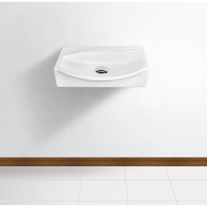 American Imaginations AI-26465 17" White Unique Wall Mount Modern Bathroom Vessel Sink Set