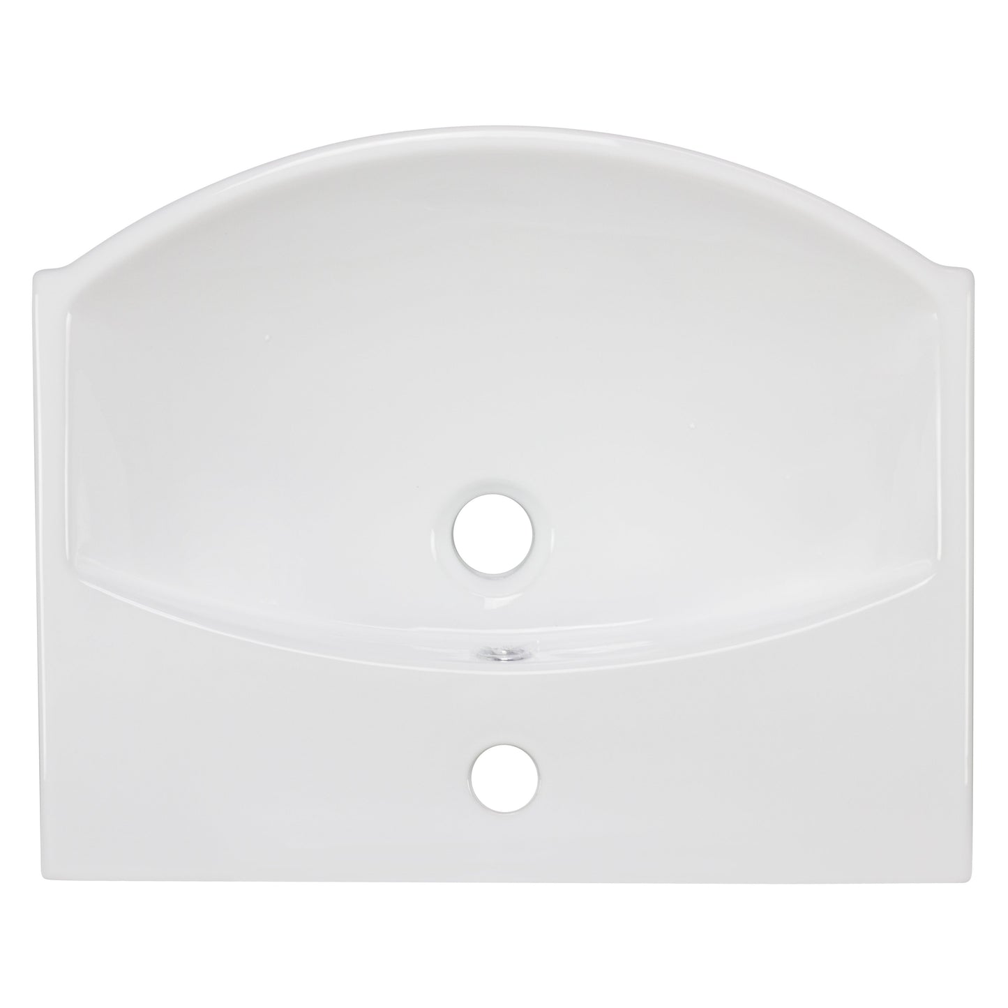 American Imaginations AI-26566 20" White Rectangular Wall Mount Modern Bathroom Vessel Sink Set