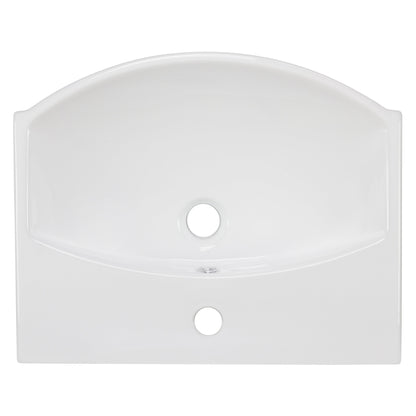 American Imaginations AI-26566 20" White Rectangular Wall Mount Modern Bathroom Vessel Sink Set