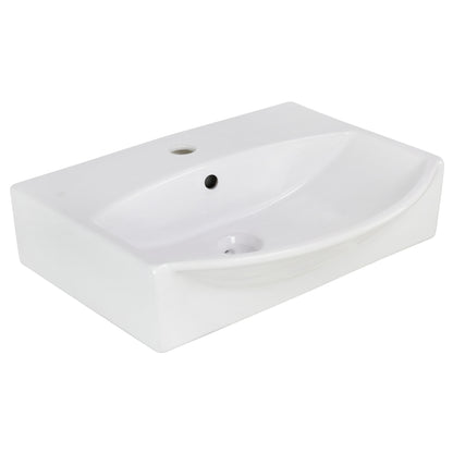 American Imaginations AI-26566 20" White Rectangular Wall Mount Modern Bathroom Vessel Sink Set