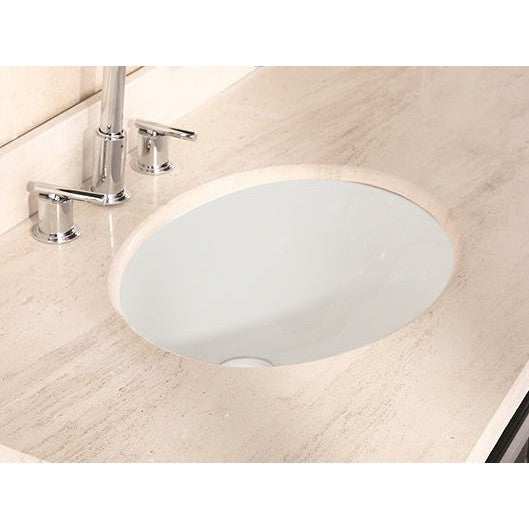 American Imaginations AI-26624 20" Biscuit Oval Undermount Transitional Bathroom Undermount Sink Set