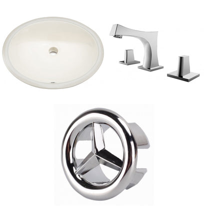 American Imaginations AI-26624 20" Biscuit Oval Undermount Transitional Bathroom Undermount Sink Set