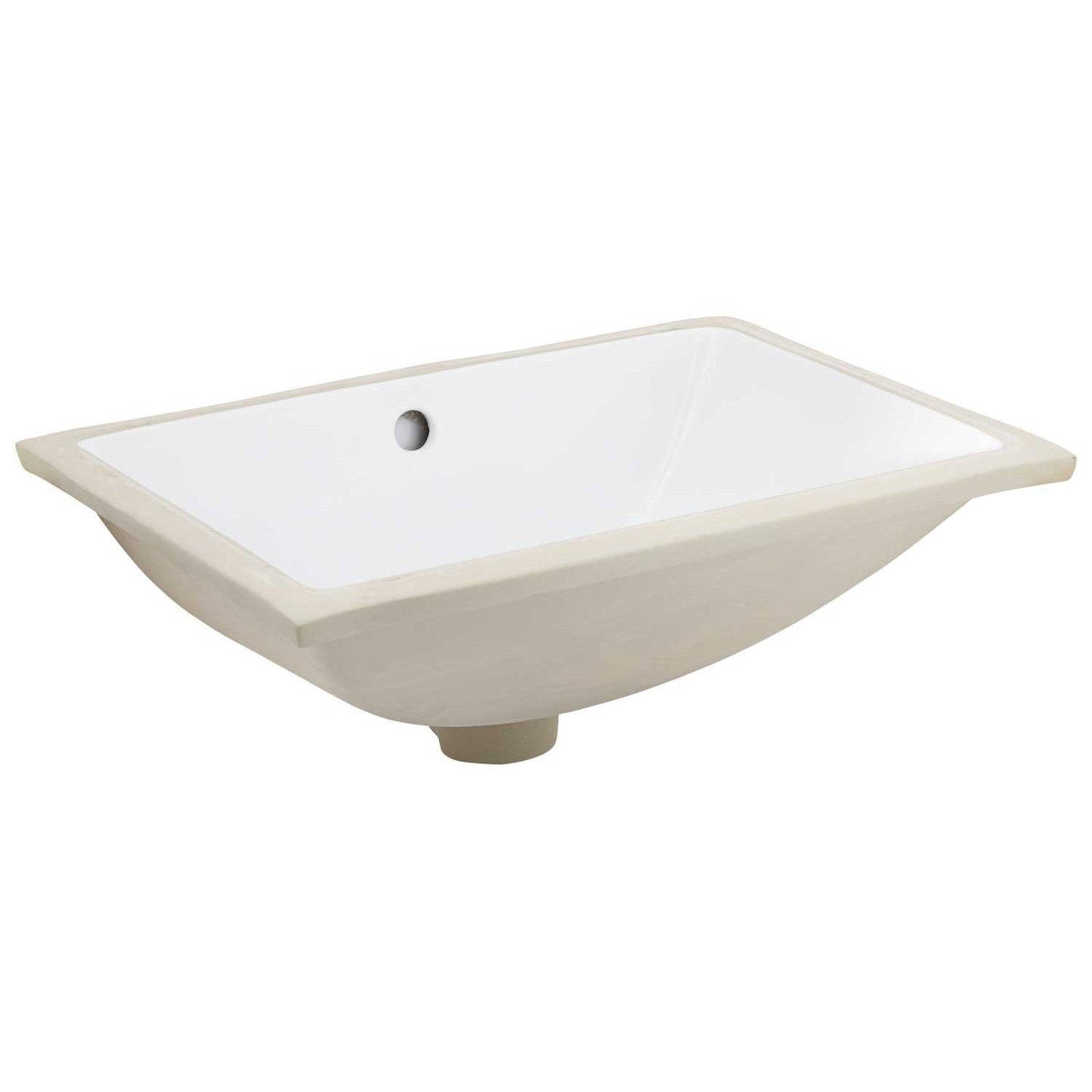American Imaginations AI-26785 18" White Rectangular Undermount Transitional Bathroom Undermount Sink Set