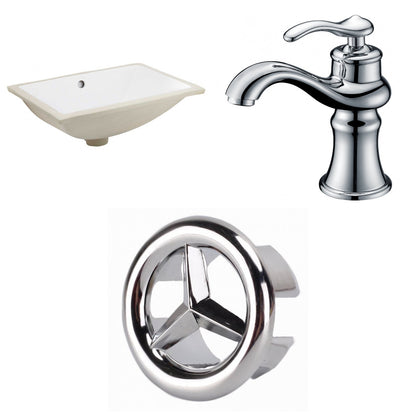 American Imaginations AI-26785 18" White Rectangular Undermount Transitional Bathroom Undermount Sink Set