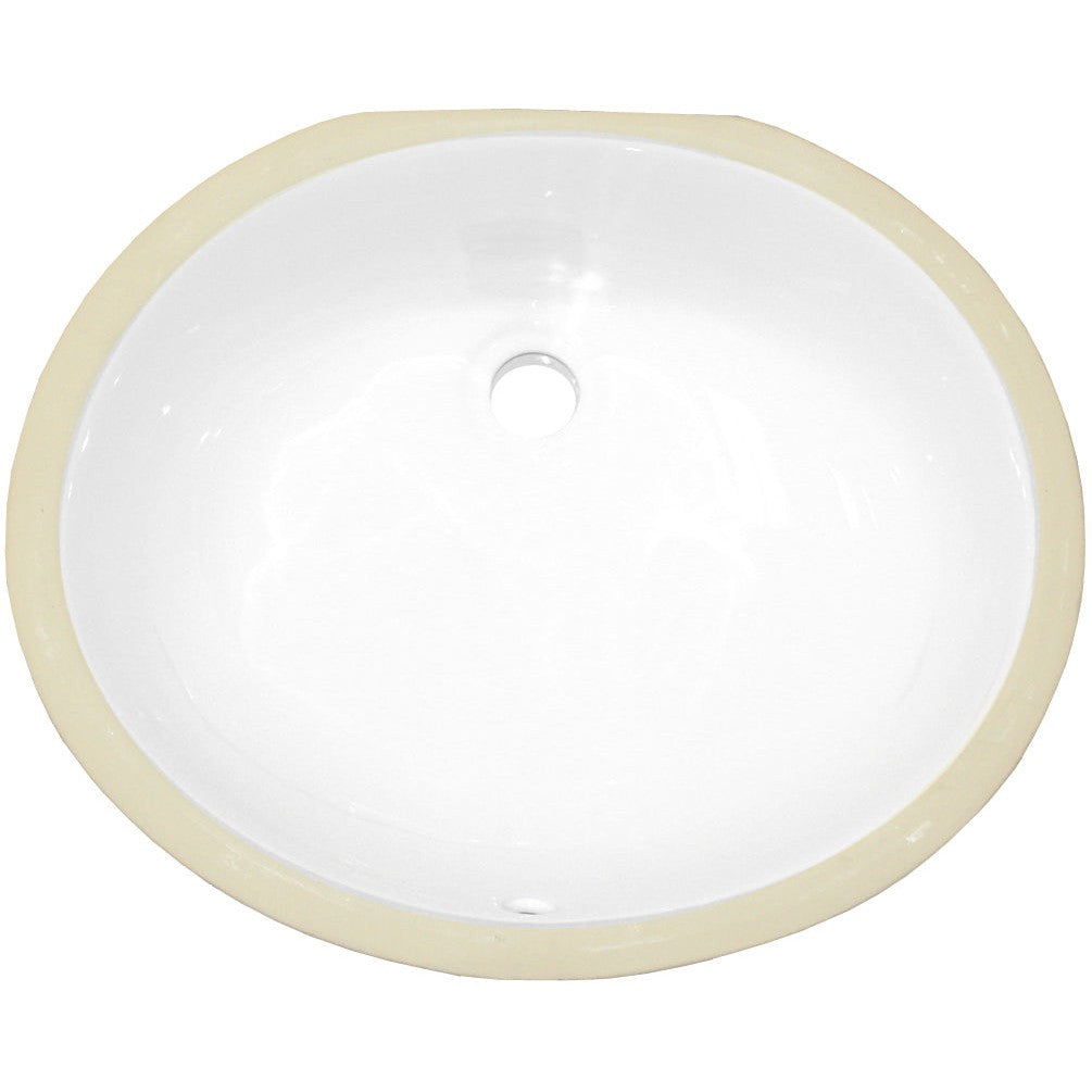 American Imaginations AI-26837 20" White Oval Undermount Transitional Bathroom Undermount Sink Set