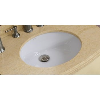 American Imaginations AI-26837 20" White Oval Undermount Transitional Bathroom Undermount Sink Set