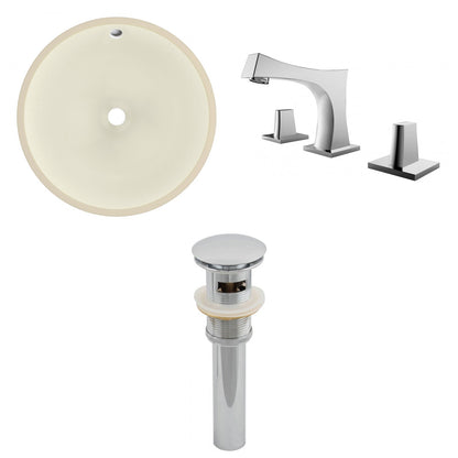 American Imaginations AI-27032 16" Biscuit Round Undermount Transitional Bathroom Undermount Sink Set