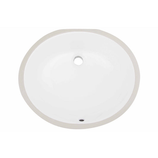 American Imaginations AI-27731 Oval White Ceramic Bathroom Undermount Sink with Enamel Glaze Finish