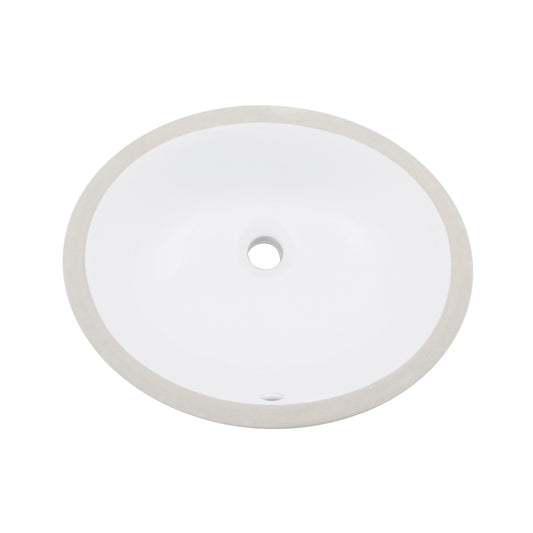 American Imaginations AI-27732 Oval White Ceramic Bathroom Undermount Sink with Enamel Glaze Finish