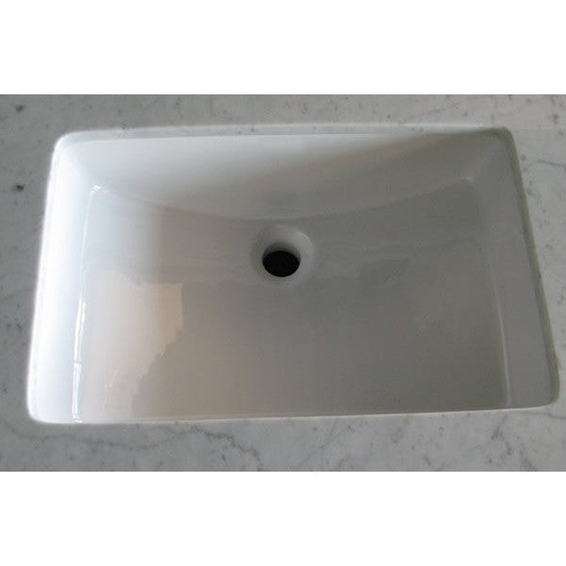 American Imaginations AI-27733 Rectangle White Ceramic Bathroom Undermount Sink with Enamel Glaze Finish