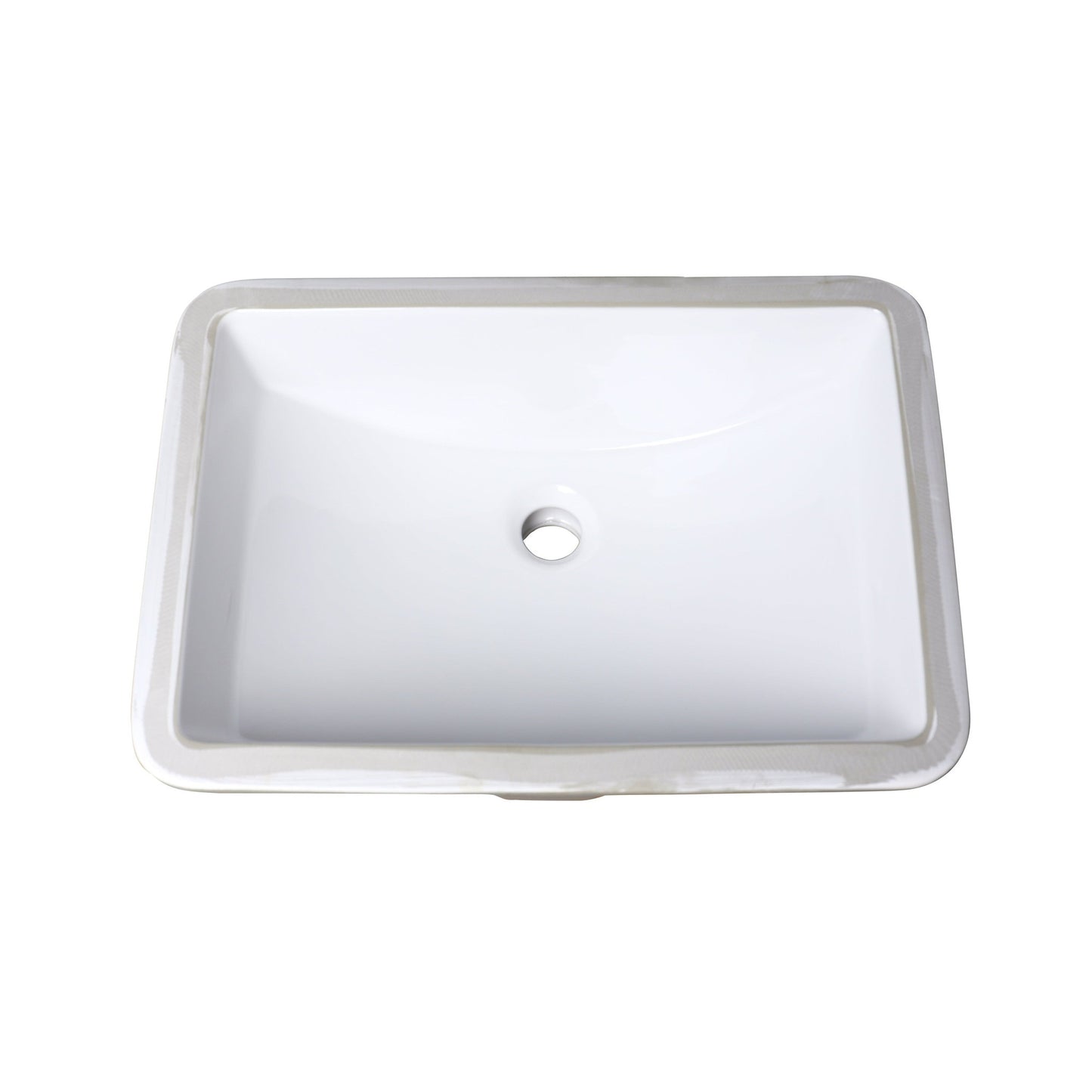 American Imaginations AI-27733 Rectangle White Ceramic Bathroom Undermount Sink with Enamel Glaze Finish