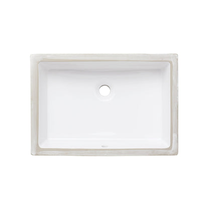 American Imaginations AI-27780 21" White Rectangle Ceramic Transitional Bathroom Undermount Sink
