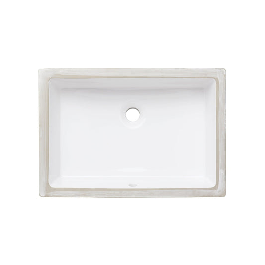 American Imaginations AI-27780 21" White Rectangle Ceramic Transitional Bathroom Undermount Sink