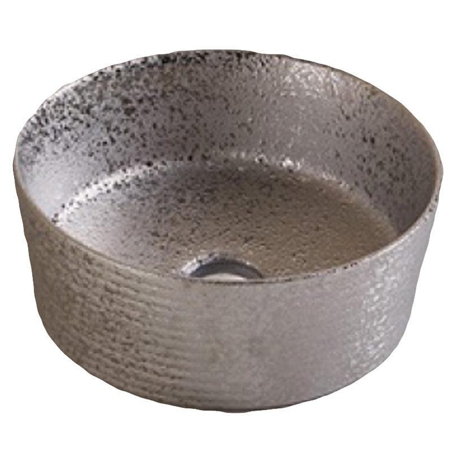American Imaginations AI-27786 14" Round Enamel Glaze Silver Ceramic Transitional