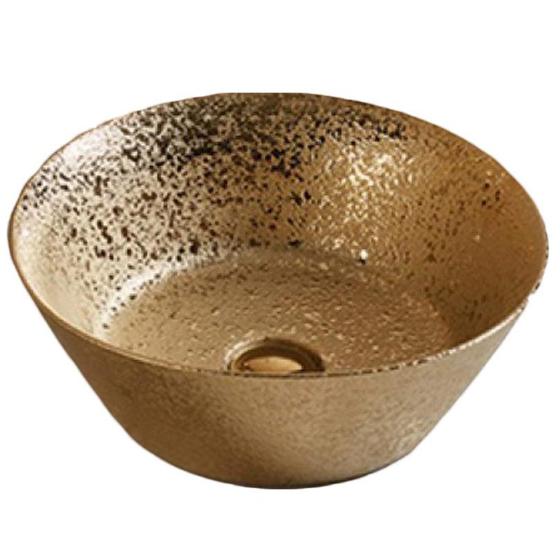 American Imaginations AI-27790 16" Round Enamel Glaze Gold Ceramic Transitional