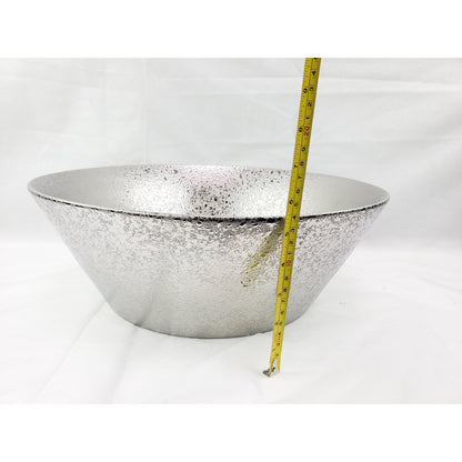 American Imaginations AI-27791 16" Round Enamel Glaze Silver Ceramic Transitional