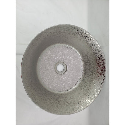 American Imaginations AI-27791 16" Round Enamel Glaze Silver Ceramic Transitional