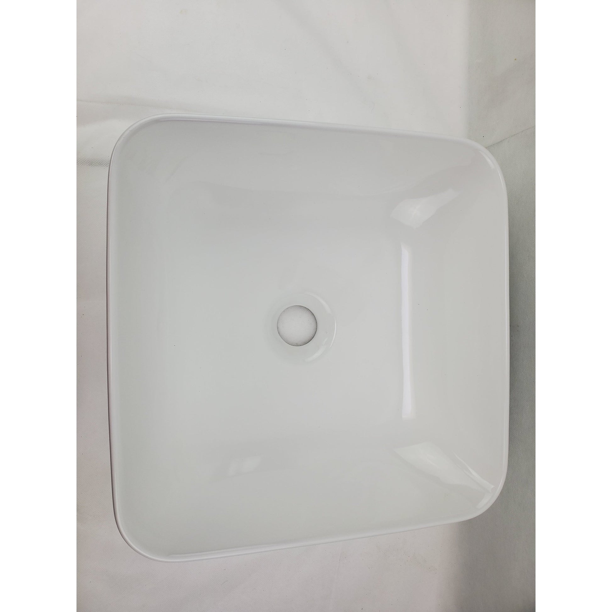 American Imaginations AI-27792 14" Square Enamel Glaze White Ceramic Transitional