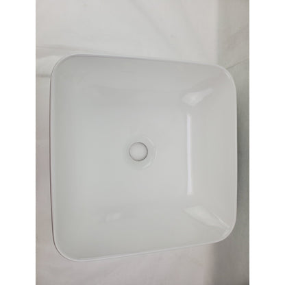 American Imaginations AI-27792 14" Square Enamel Glaze White Ceramic Transitional
