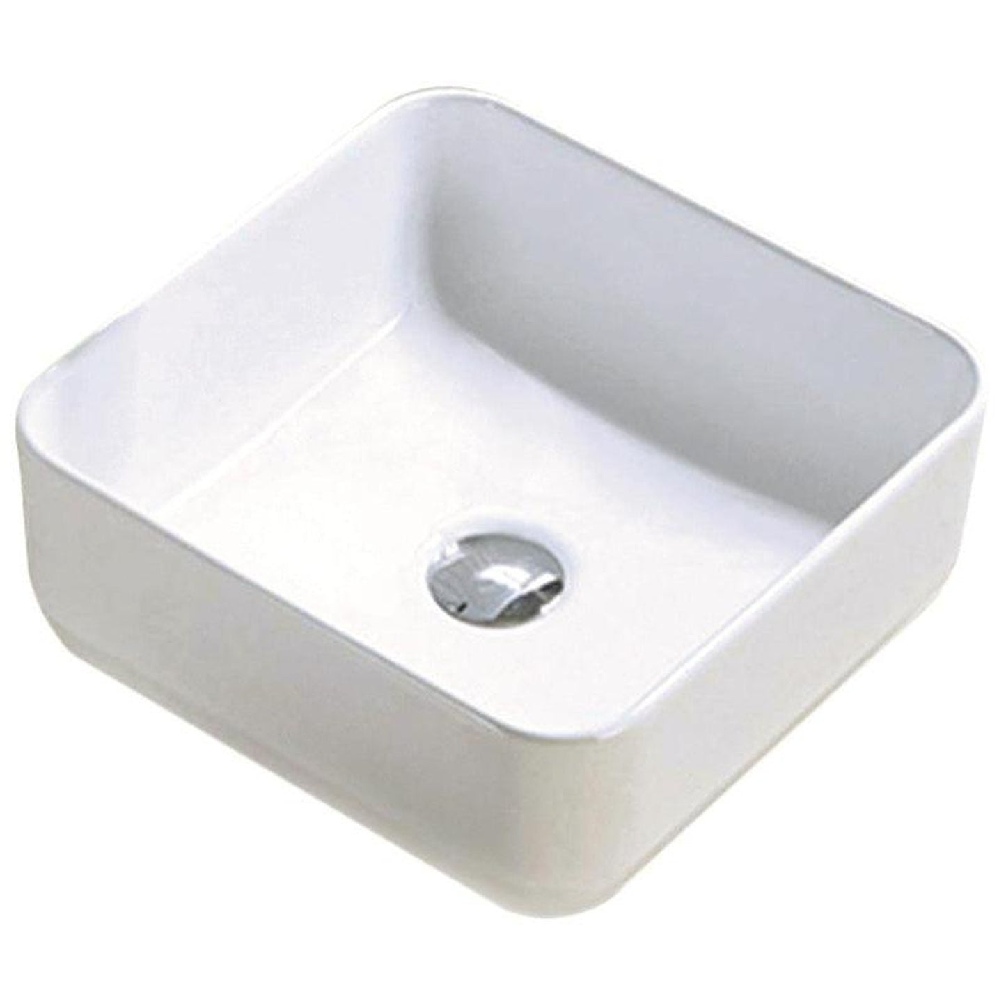 American Imaginations AI-27792 14" Square Enamel Glaze White Ceramic Transitional