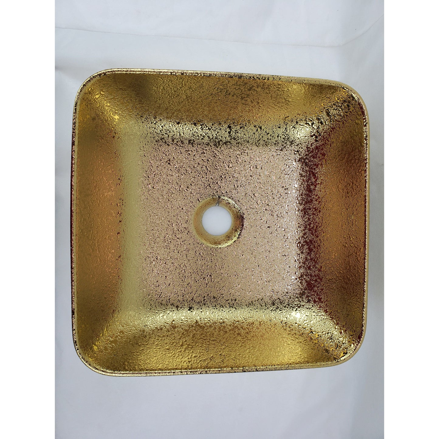 American Imaginations AI-27793 14" Square Enamel Glaze Gold Ceramic Transitional