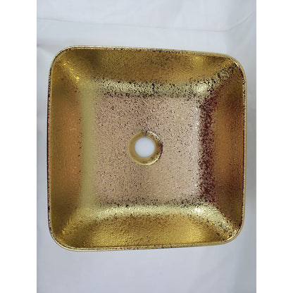 American Imaginations AI-27793 14" Square Enamel Glaze Gold Ceramic Transitional
