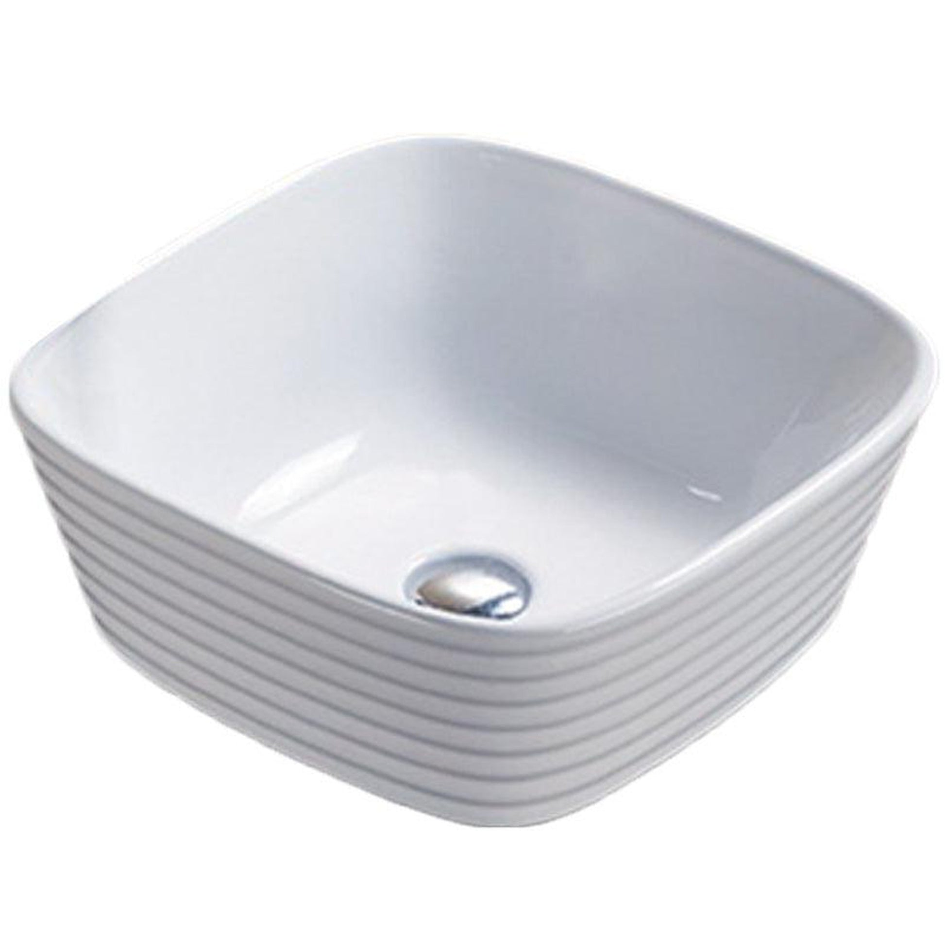 American Imaginations AI-27802 16" Square Enamel Glaze White Ceramic Transitional