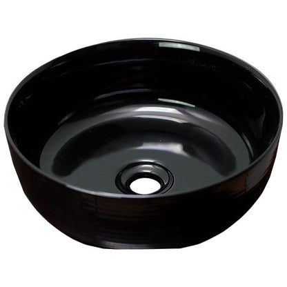 American Imaginations AI-27838 14" Round Enamel Glaze Black Ceramic Transitional