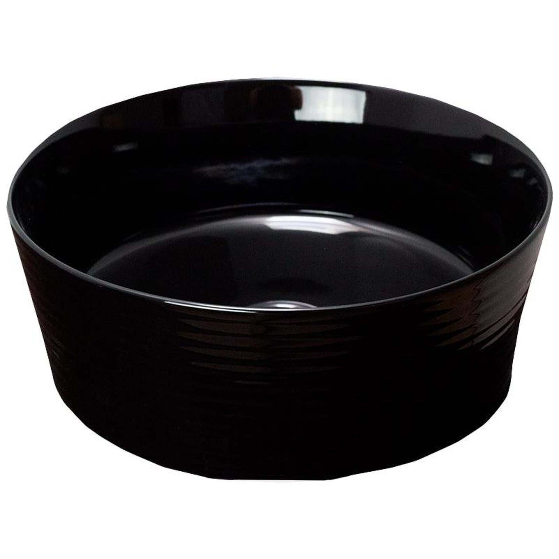 American Imaginations AI-27843 14" Round Enamel Glaze Black Ceramic Transitional