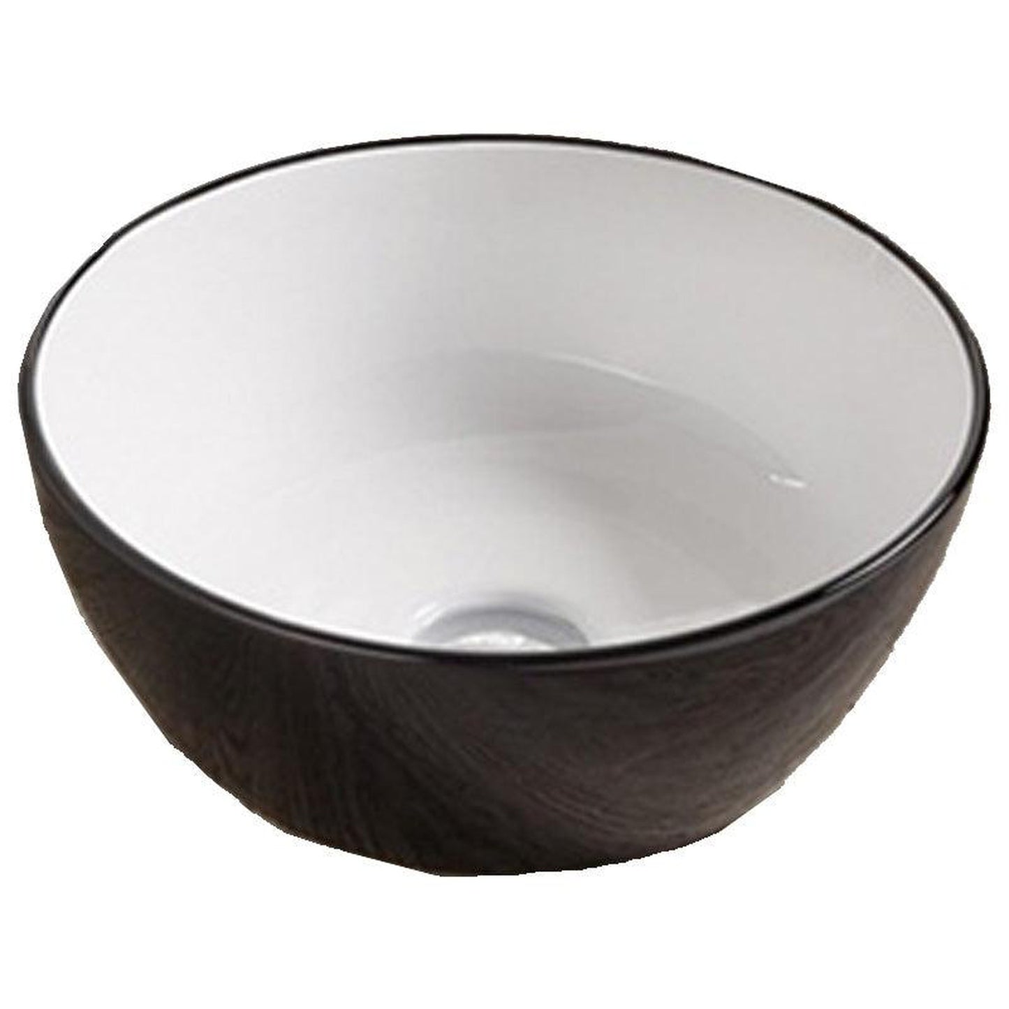 American Imaginations AI-27859 14" Round Enamel Glaze Black-White Ceramic Transitional
