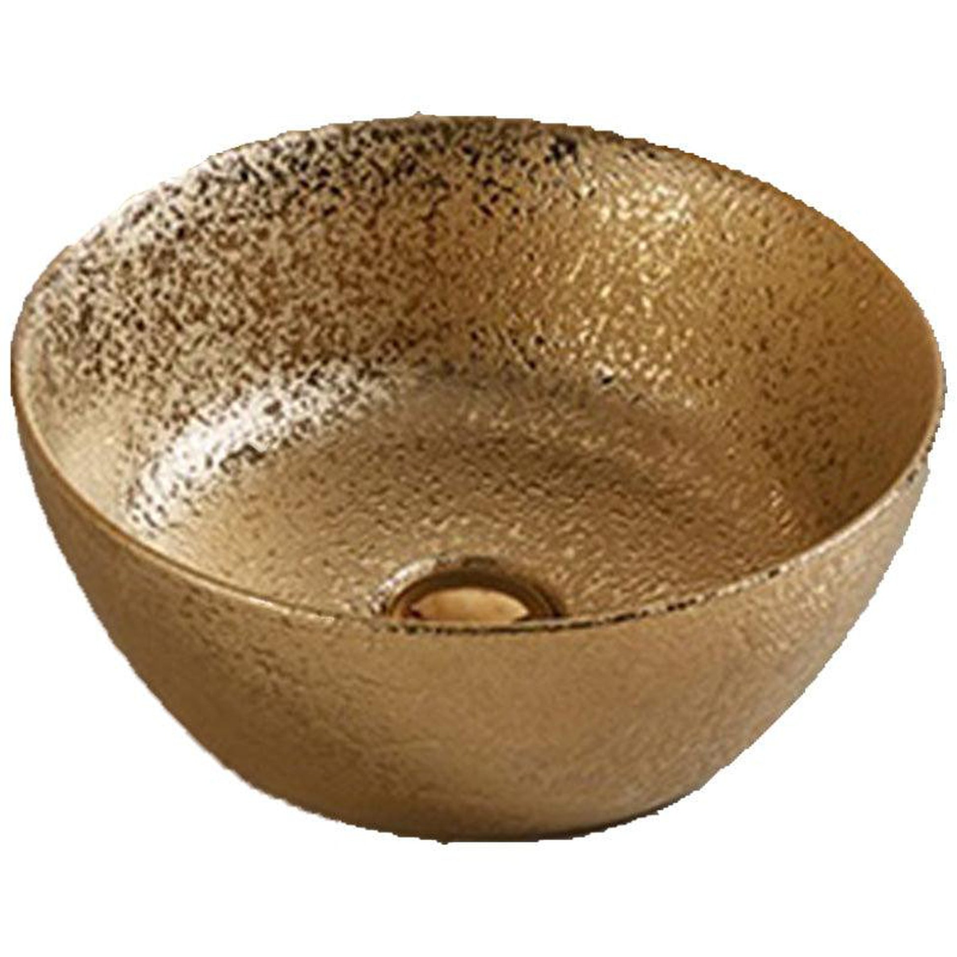 American Imaginations AI-27861 14" Round Enamel Glaze Gold Ceramic Transitional