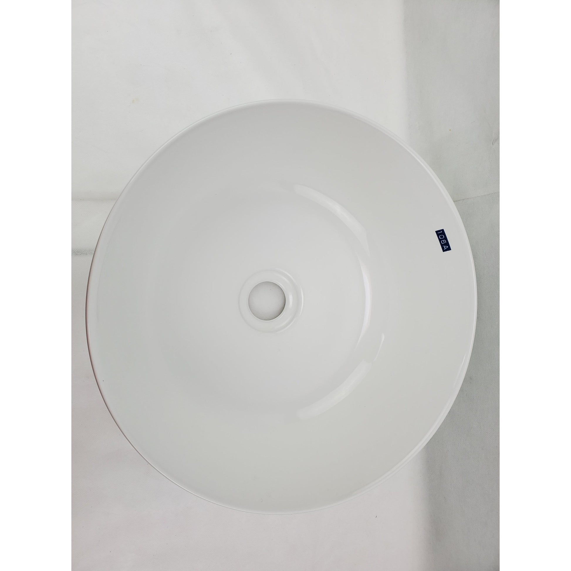 American Imaginations AI-27871 Round White Ceramic Bathroom Vessel Sink with Enamel Glaze Finish