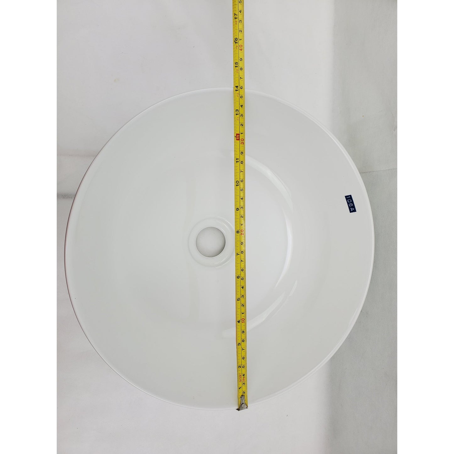 American Imaginations AI-27871 Round White Ceramic Bathroom Vessel Sink with Enamel Glaze Finish