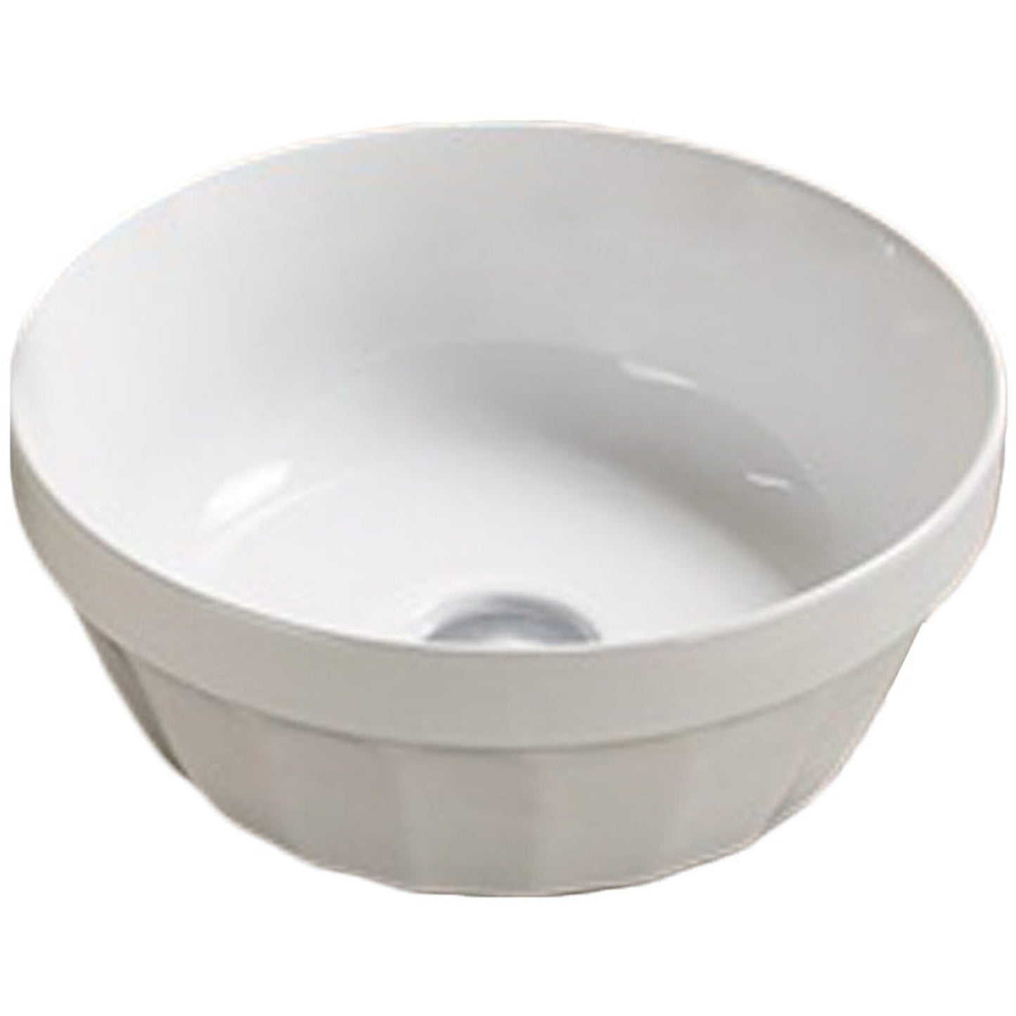 American Imaginations AI-27871 Round White Ceramic Bathroom Vessel Sink with Enamel Glaze Finish