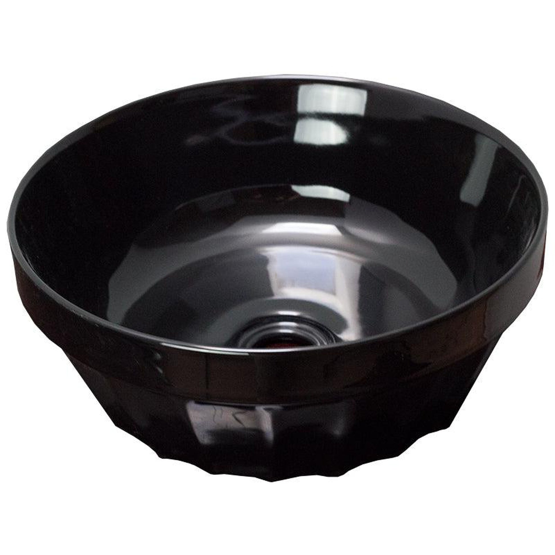American Imaginations AI-27872 14" Round Enamel Glaze Black Ceramic Transitional