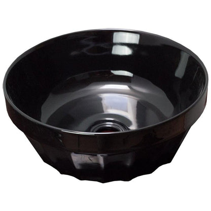 American Imaginations AI-27872 14" Round Enamel Glaze Black Ceramic Transitional