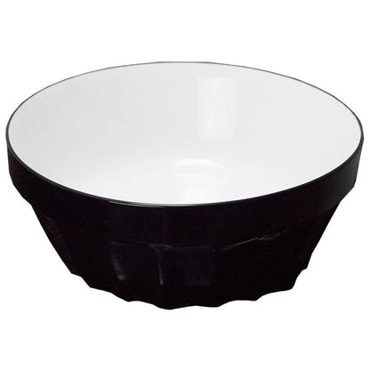 American Imaginations AI-27873 14" Round Enamel Glaze Black-White Ceramic Transitional