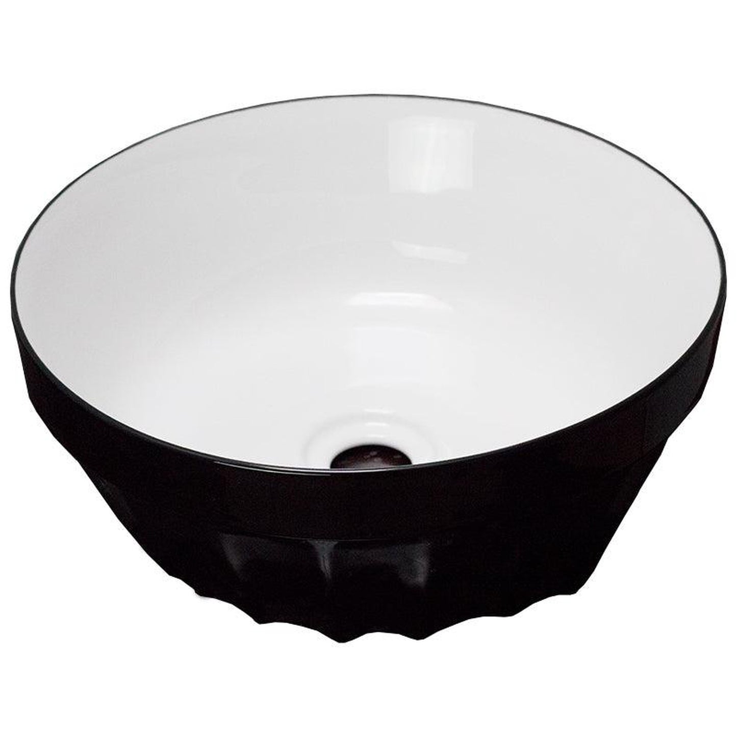 American Imaginations AI-27873 14" Round Enamel Glaze Black-White Ceramic Transitional