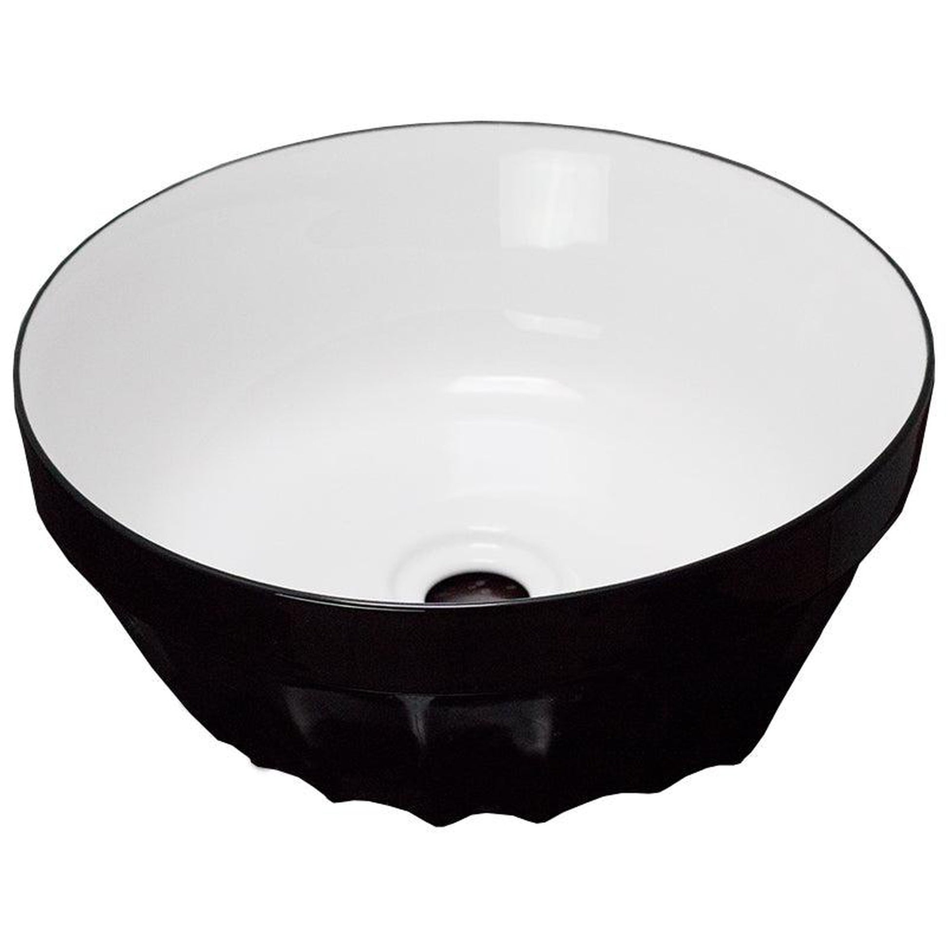 American Imaginations AI-27873 14" Round Enamel Glaze Black-White Ceramic Transitional