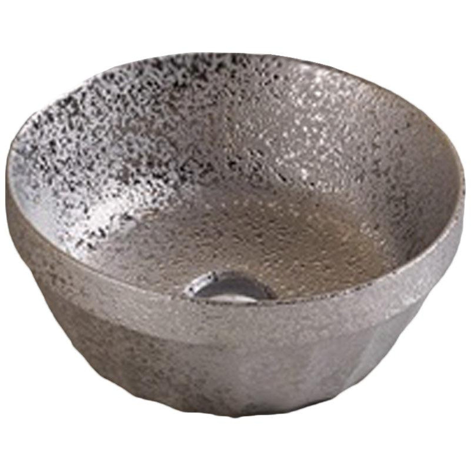 American Imaginations AI-27875 14" Round Enamel Glaze Silver Ceramic Transitional