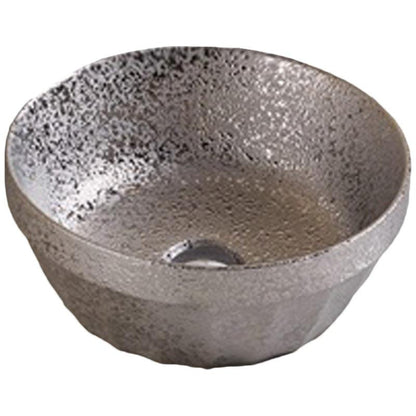 American Imaginations AI-27875 14" Round Enamel Glaze Silver Ceramic Transitional