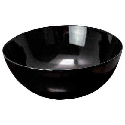 American Imaginations AI-27879 Round Black Ceramic Bathroom Vessel Sink with Enamel Glaze Finish