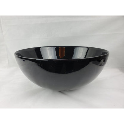 American Imaginations AI-27879 Round Black Ceramic Bathroom Vessel Sink with Enamel Glaze Finish