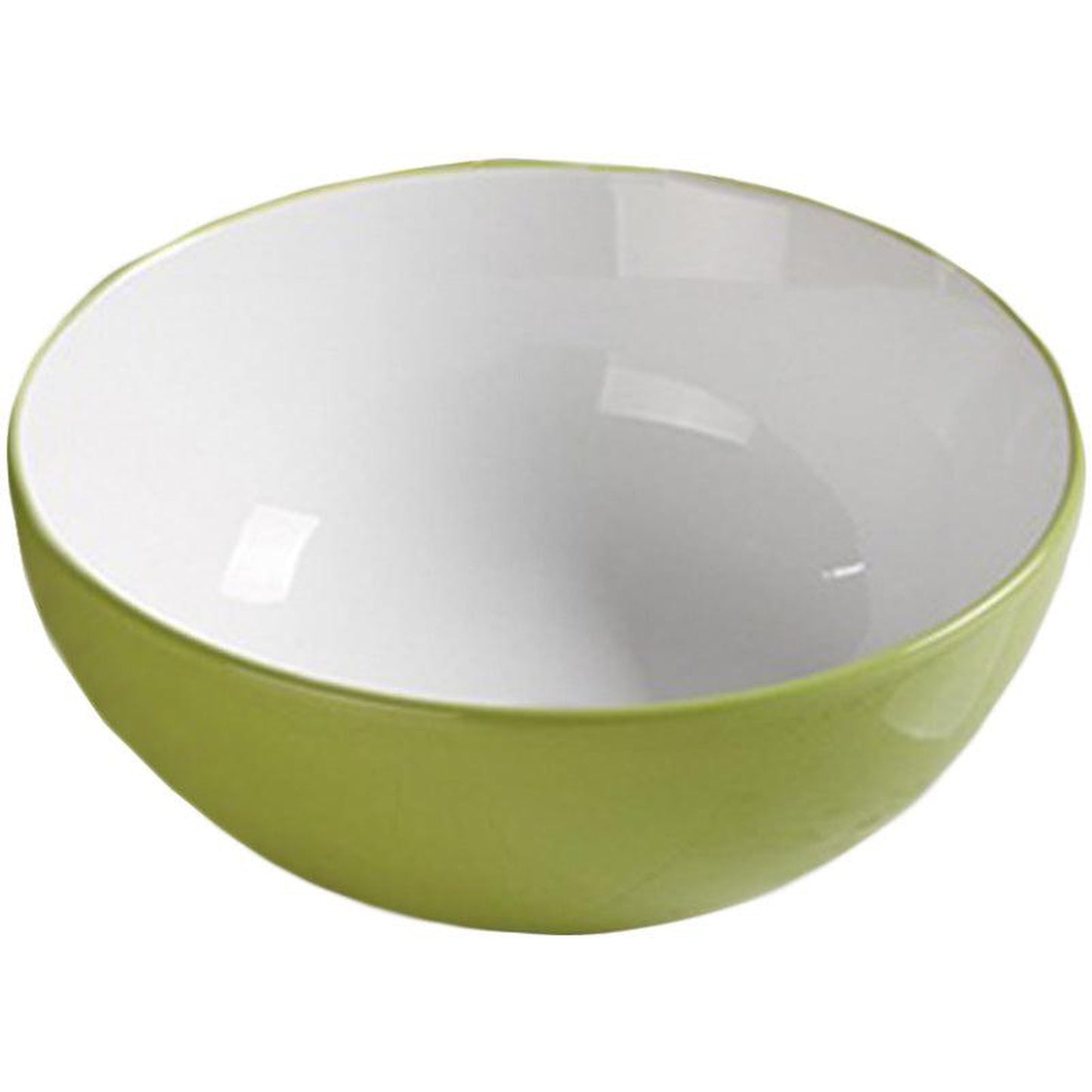 American Imaginations AI-27881 14" Round Enamel Glaze Olive-White Ceramic Transitional