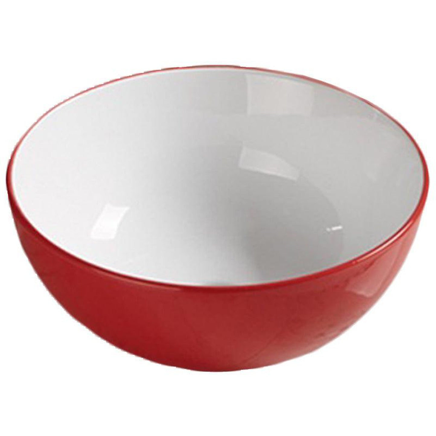 American Imaginations AI-27884 14" Round Enamel Glaze Red-White Ceramic Transitional