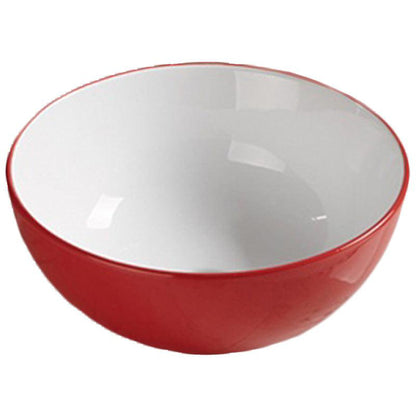 American Imaginations AI-27884 14" Round Enamel Glaze Red-White Ceramic Transitional