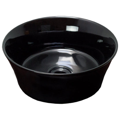 American Imaginations AI-27896 Round Black Ceramic Bathroom Vessel Sink with Enamel Glaze Finish